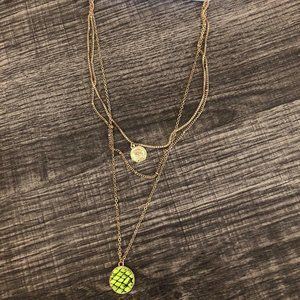 Round Neon Snakeskin Necklace
